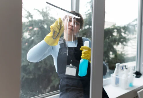 Nettoyage de vitres intérieures et extérieures au Coudray-Montceaux
